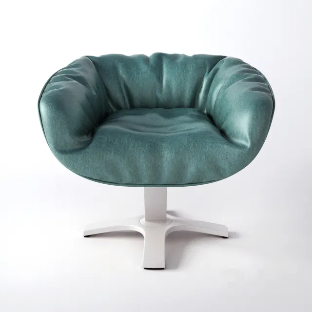 Green leather chair – 215843
