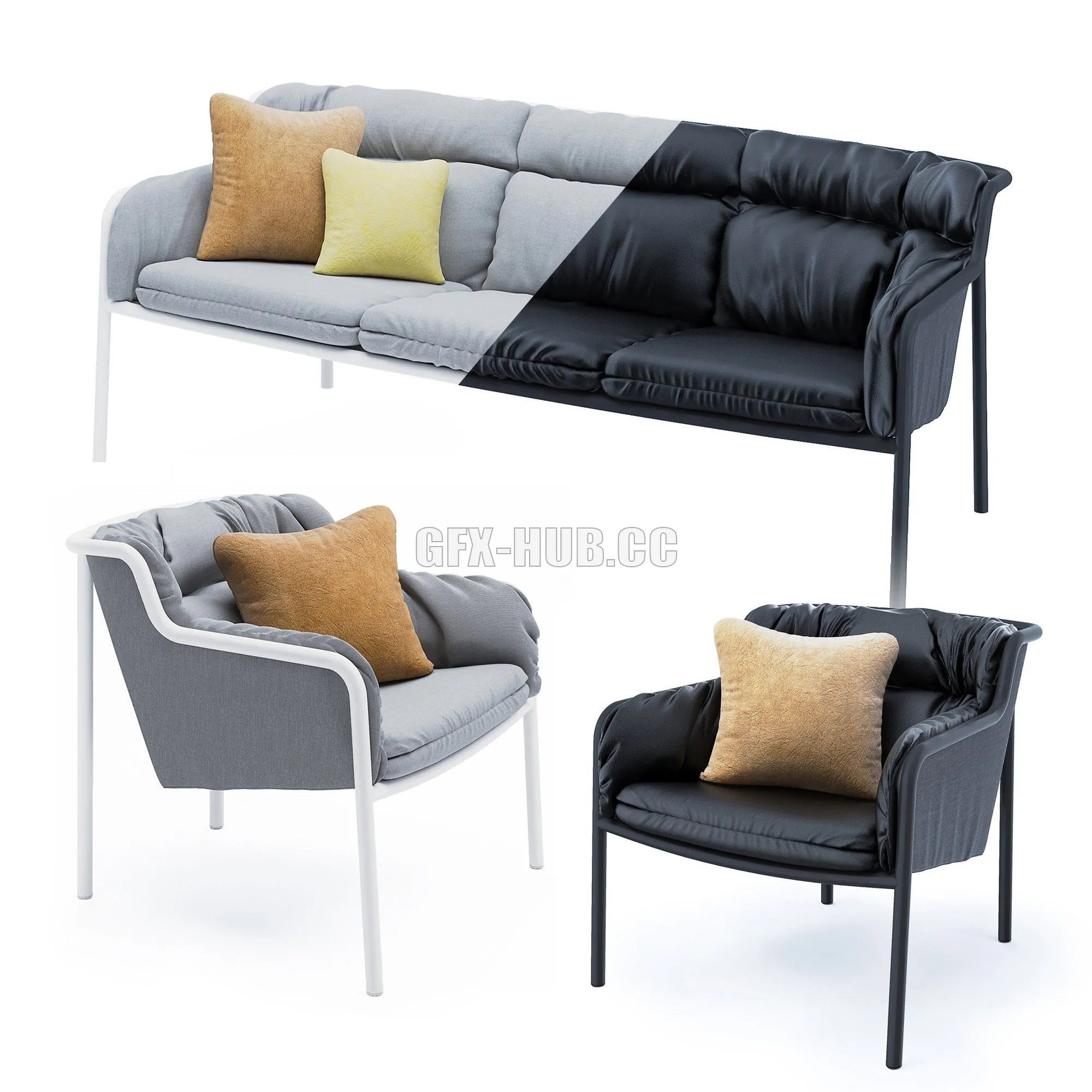 Haddoc set sofa and armchair – 215991