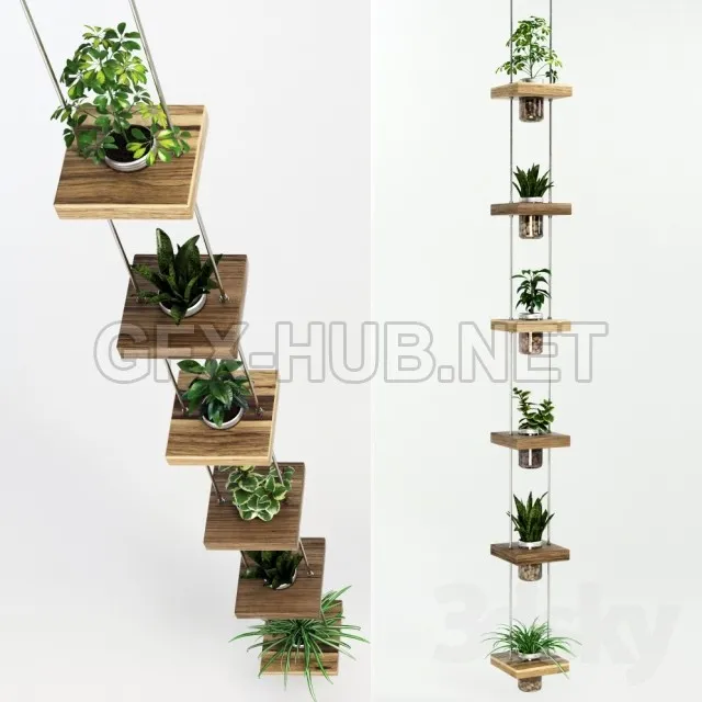 Hanging shelf with flowers – 216099