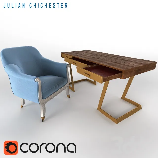 Julian Chichester Library Chair + Onegin Desk – 217531