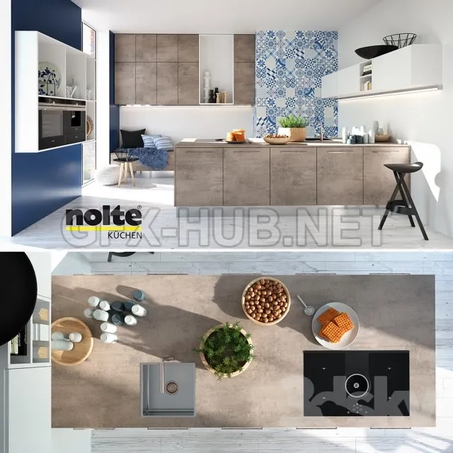 Kitchen NOLTE Stone (vray GGXcorona PBR) – 217929