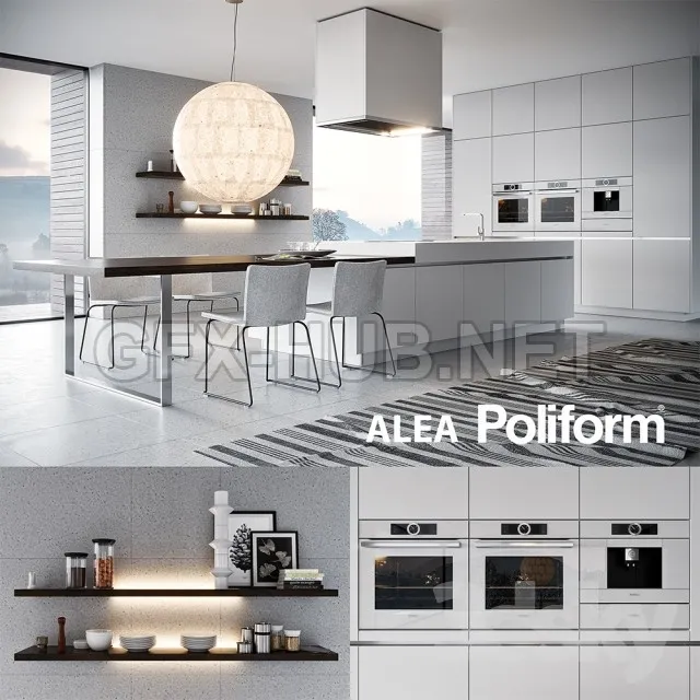 Kitchen Poliform Varenna Alea 3 (vray GGXcorona PBR) – 217939