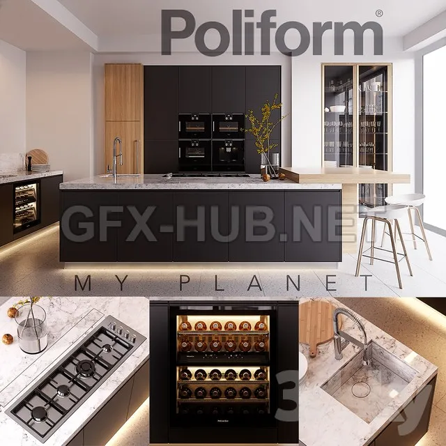 Kitchen Poliform Varenna My Planet 4 (vray GGXcorona PBR) – 217945