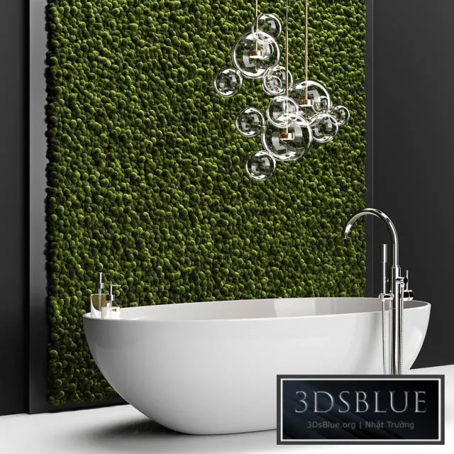 Bathroom set with moss 3DS Max - thumbnail 3