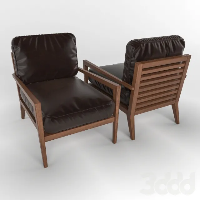 Kyrie Modern Classic Brown Leather Angular Armchair – 218369