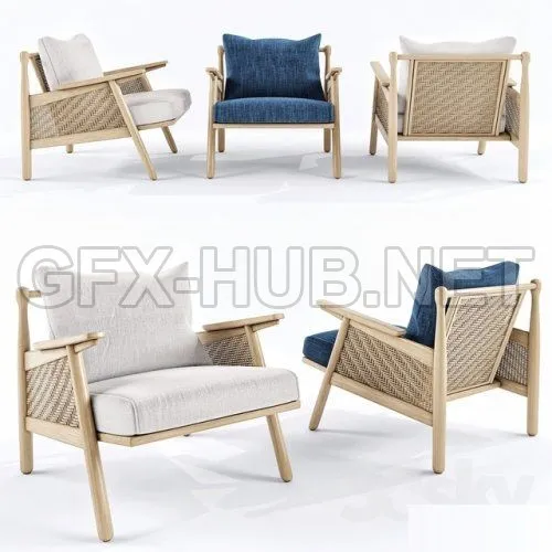 Linen cane chair 3D Model – 218987