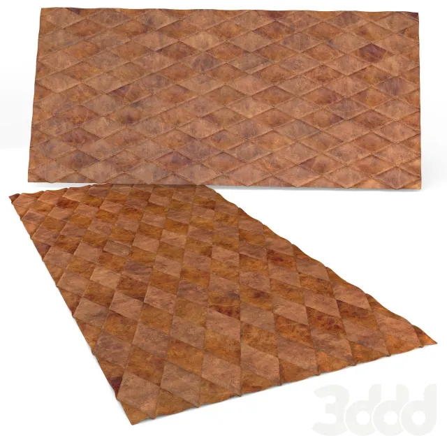 Lozenges leather rug – 219281