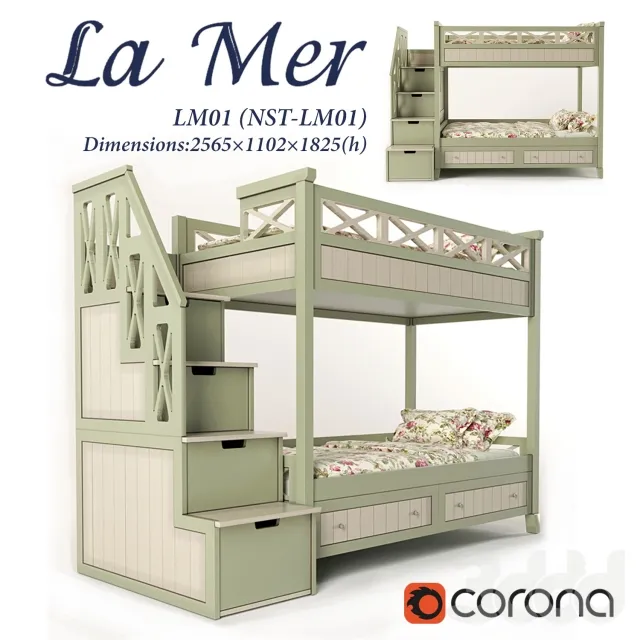 Lетская кровать двухъярусная La Mer – 219487