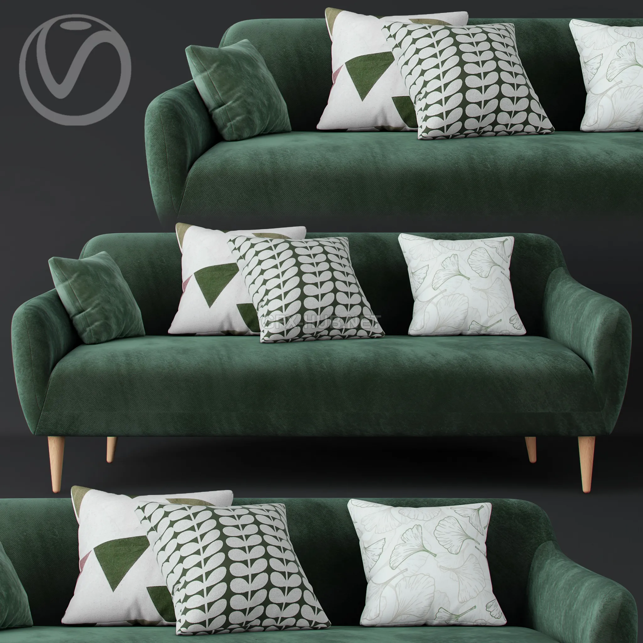 Macy Green Velvet Sofa – 219505