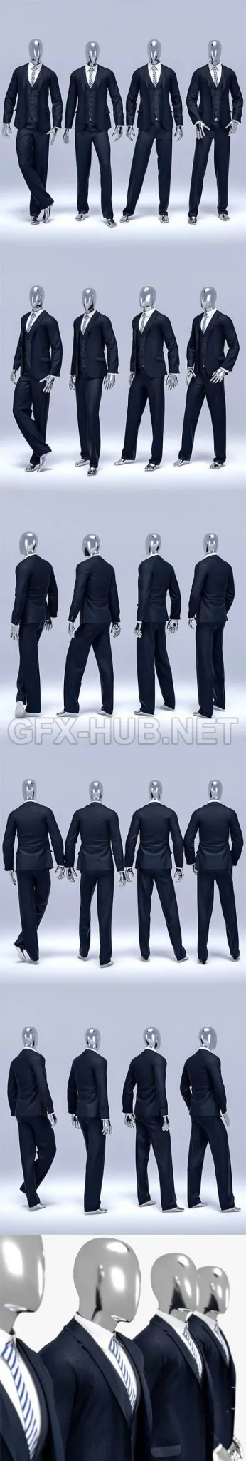Male suit 3 3d model – 219621