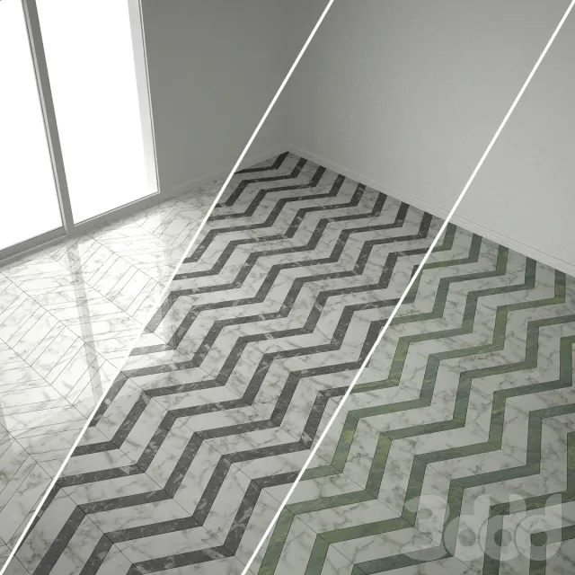 Marble herringbone tiles – 219677