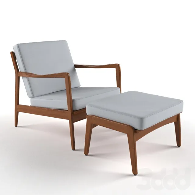 Mid Century Modern Lounge Chair  Ottoman – 220073