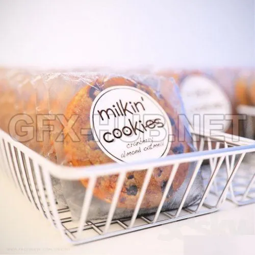 Milkin Cookies in basket 3D Model – 220127