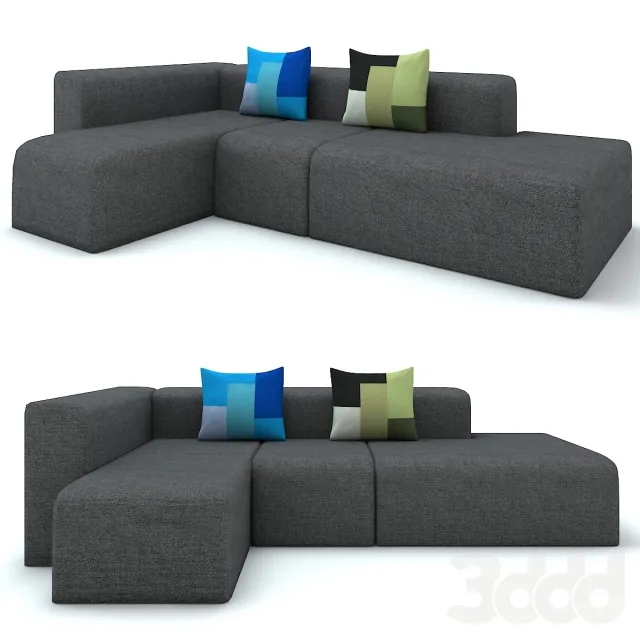 Modern black canvas sofa – 220529