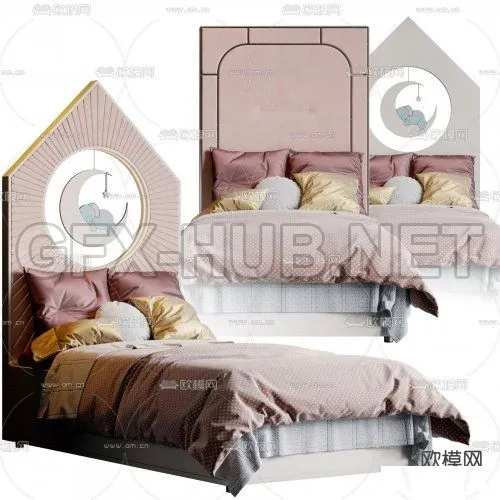 Modern children’s bed 3d model – 220551