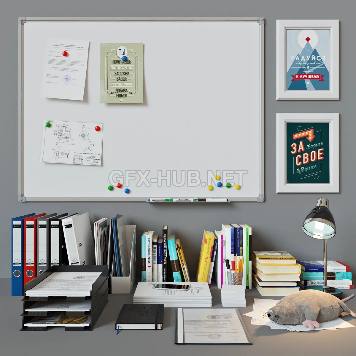 Modern set detail for the office 3d model – 220653
