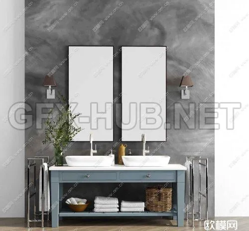 Modern vanity cabinet cabinet combination 3d model – 220675