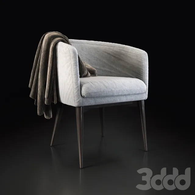 Modern white fabric chair – 220689