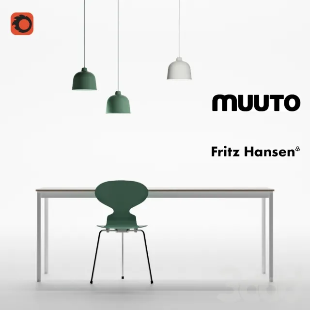 Muuto dining set and Fritz Hansen Ant – 220969