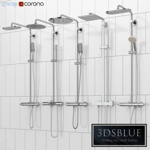 GROHE shower systems | Rainshower set 38 3DS Max - thumbnail 3