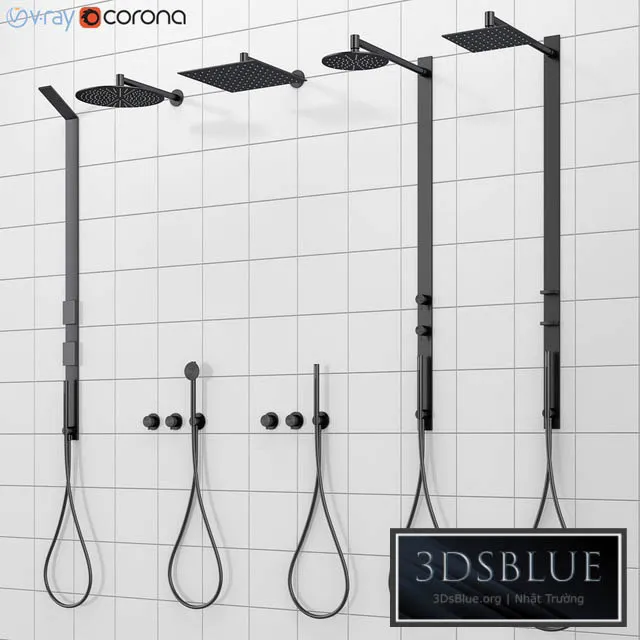 Shower systems and faucets CEA set 40 3DS Max - thumbnail 3