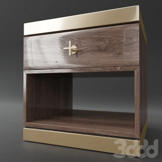 Nightstand with brass details – 221221
