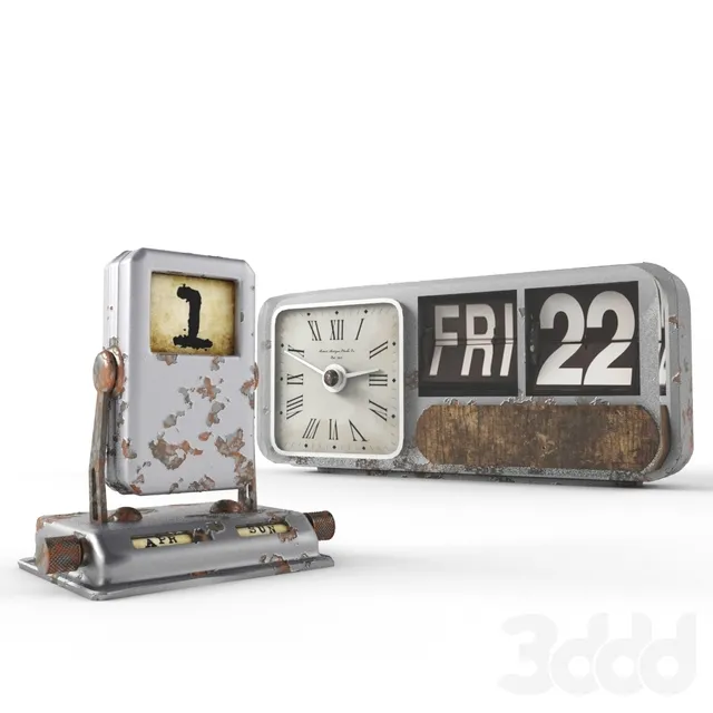 Old Calendars with Clock – 221517