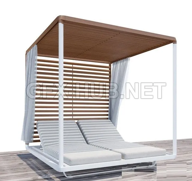 Pavilion Daybed Tribu Beach chaise longue Animated (max 2016) – 222189