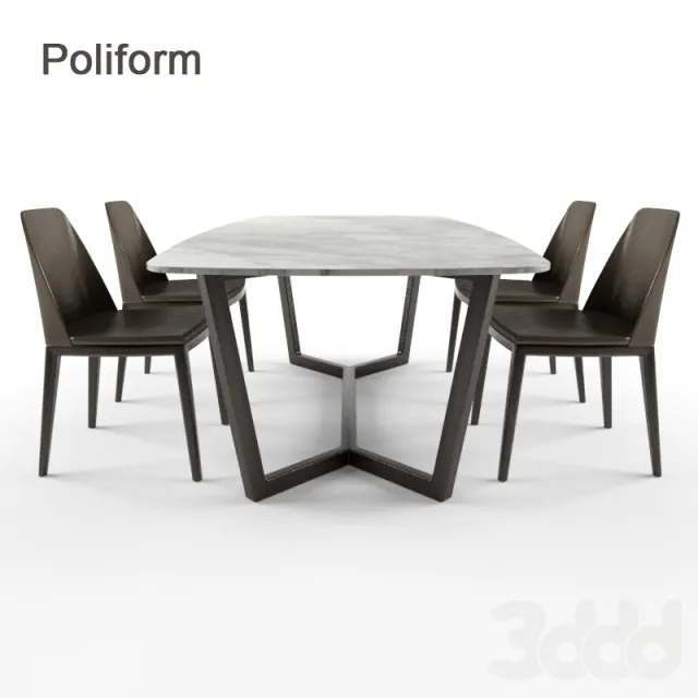 Poliform стол Concorde + стул Grace – 222865