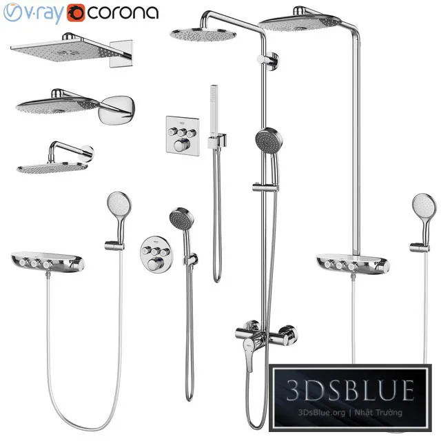 Shower systems GROHE set 97 3DS Max - thumbnail 3
