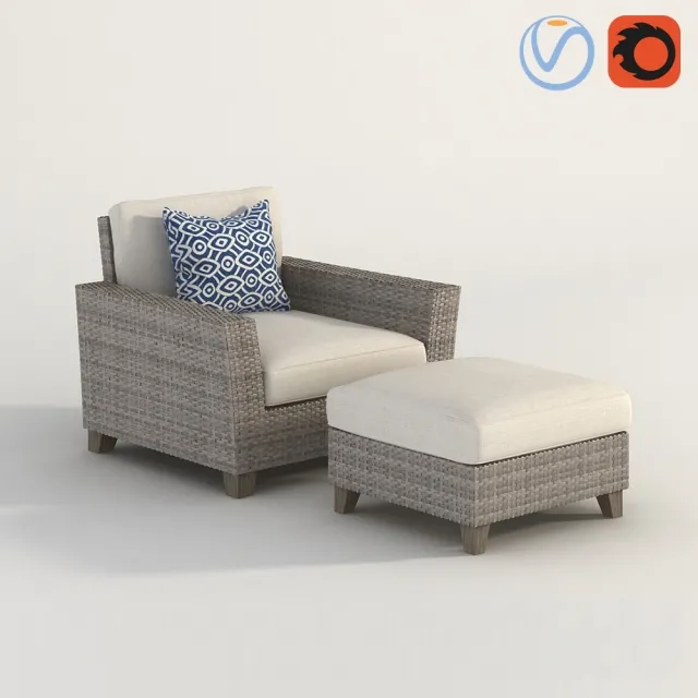 PVC Wicker Outside Arm Chair – 223347