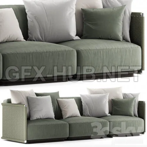 Rattan sofa Eddy by Flexform – 223515