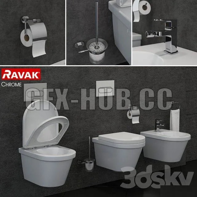 RAVAK Chrome toilet and bidet – 223519