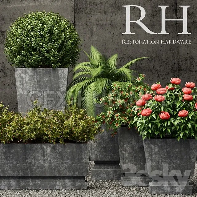Restoration Hardware pedestal sheet metal planters – 223741