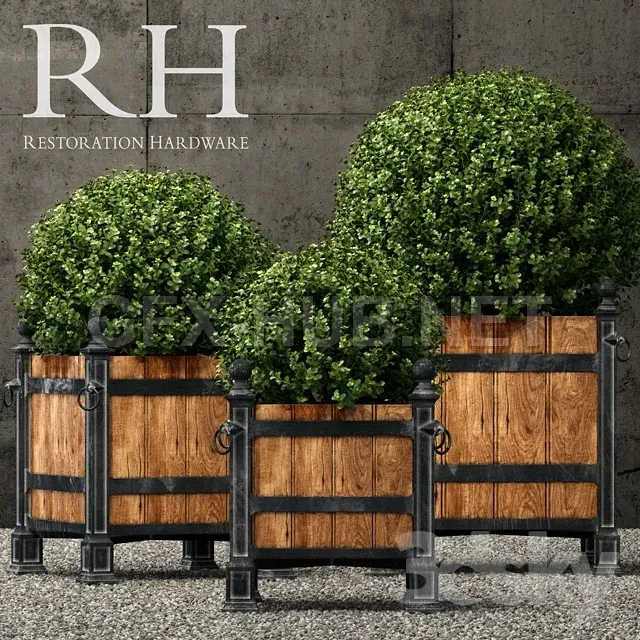 Restoration Hardware versailles wood panel planters – 223763
