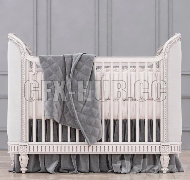 RH Belle Upholstered Crib (Antique Grey Mist) – 223819