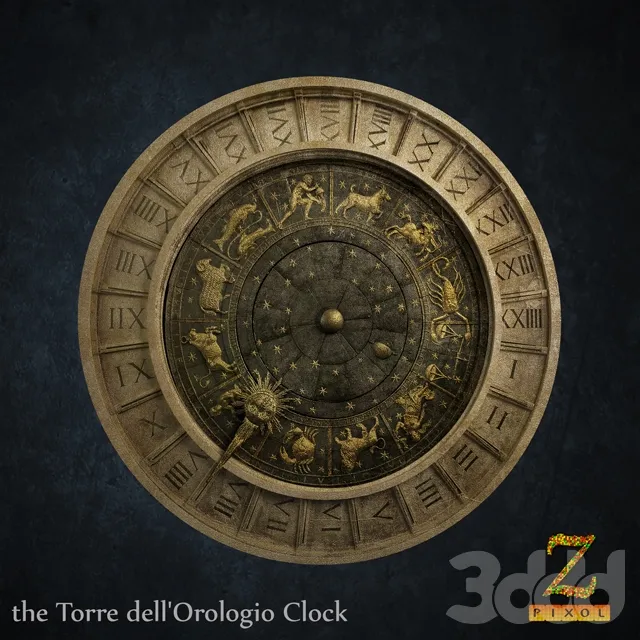Roman numerals Clock (Torre dell’Orologio) – 224149