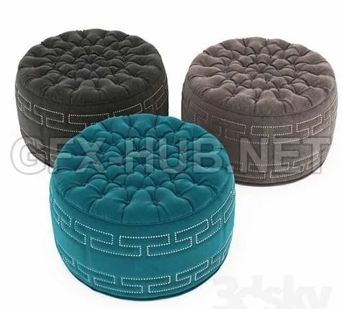 Round Pouf Collection 11 3d models – 224241