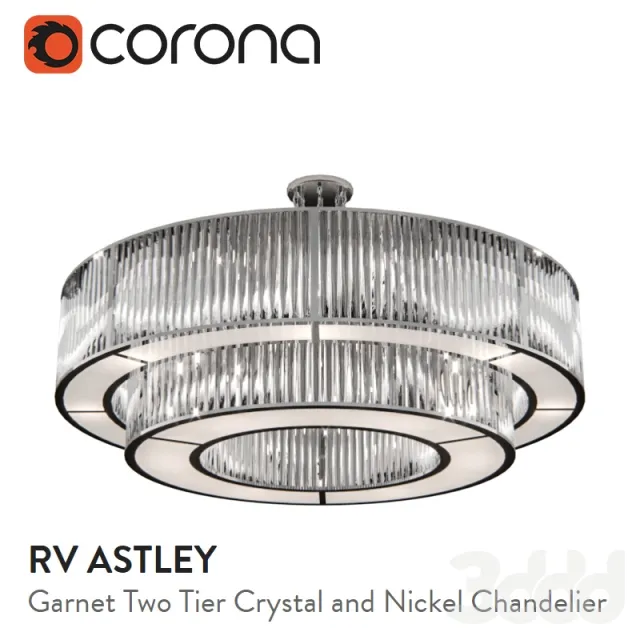 RV Astley – Garnet Two Tier Crystal and Nickel Chandelier – 224367