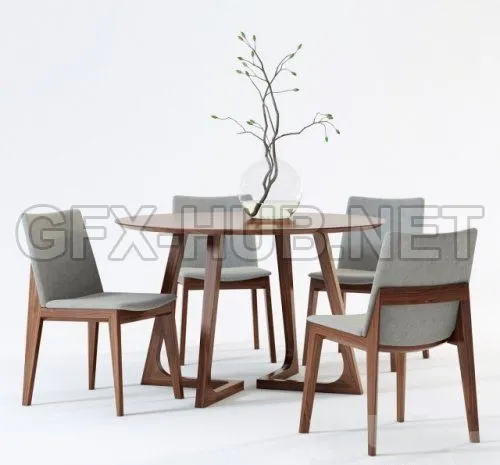 Scandinavian Designs Fuchsia Dining Chair amp; Cress Round Dining Table – 224521