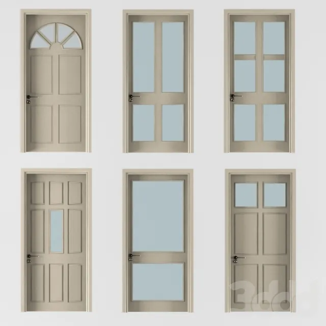 six doors beige color with pane glass – 225275