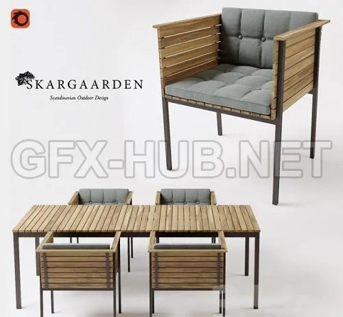 Skargaarden Haringe armchair + table – 225291