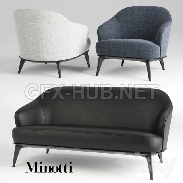 Sofa and chair minotti leslie – 225513