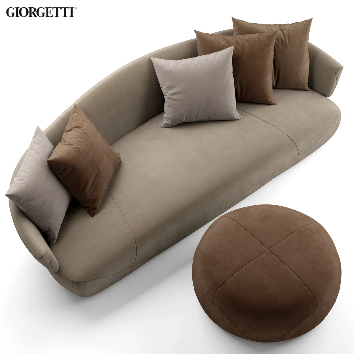 Sofa and pouf Giorgetti SOLEMYIDAESOLEMYIDAE – 225519