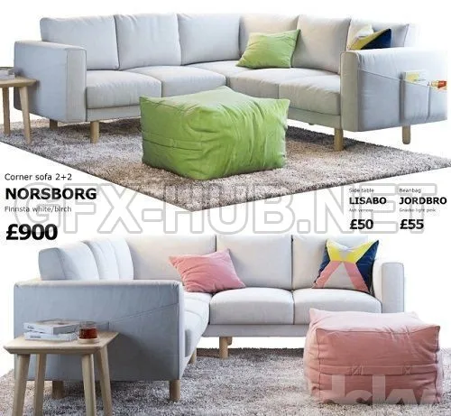 Sofa Ikea Norsborg 4 (angular) 3d Model – 225647