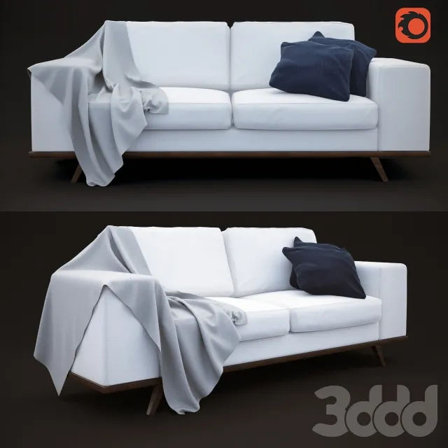 Sofa with pillows  blanket – 225805