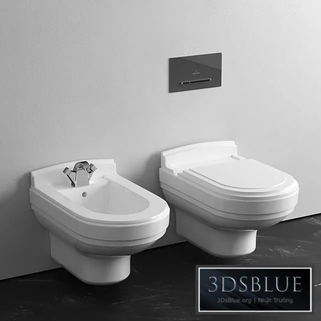 Villeroy & Boch Strada wall-mounted toilet & bidet 3DS Max - thumbnail 3
