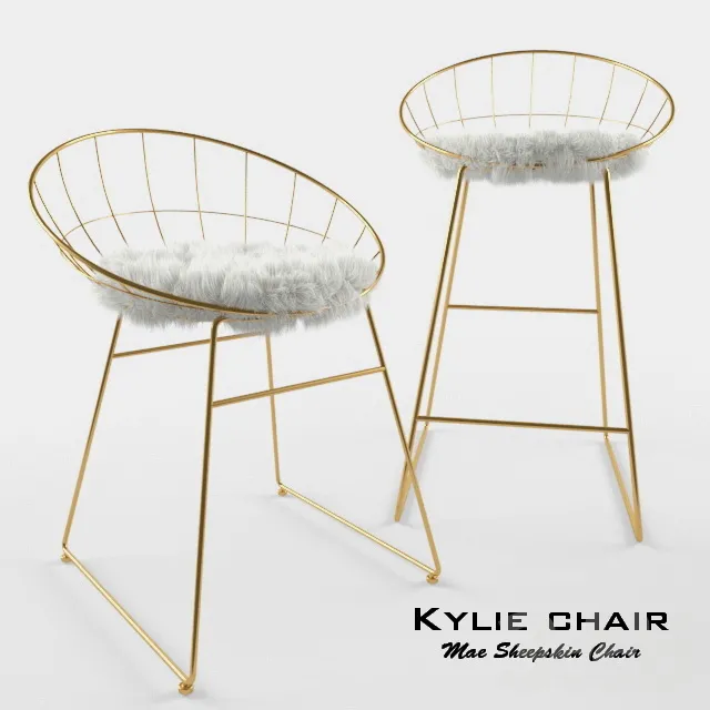 T058G Kylie Sheepskin Chair with cushion bar stool – 226631
