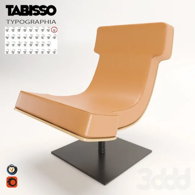 TABISSO TYPOGRAPHIA D Leather easy chair – 226649