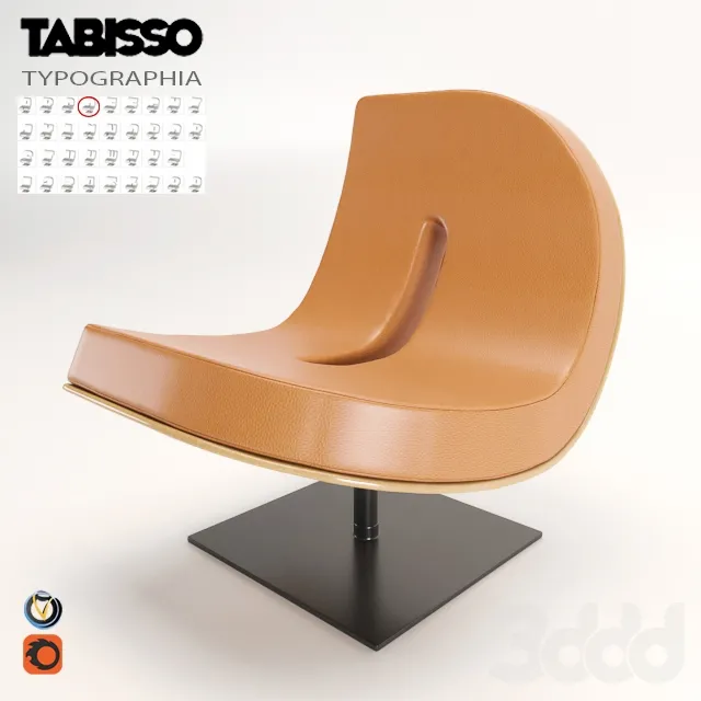 TABISSO TYPOGRAPHIA D Leather easy chair 1 – 226651